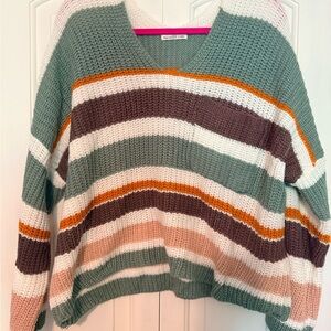 Striped V-Neck Sweater